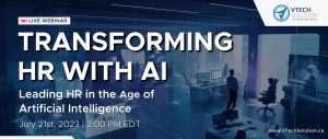 Banner for Webinar: Transforming HR with AI: Leading HR in the Age of Artificial Intelligence.